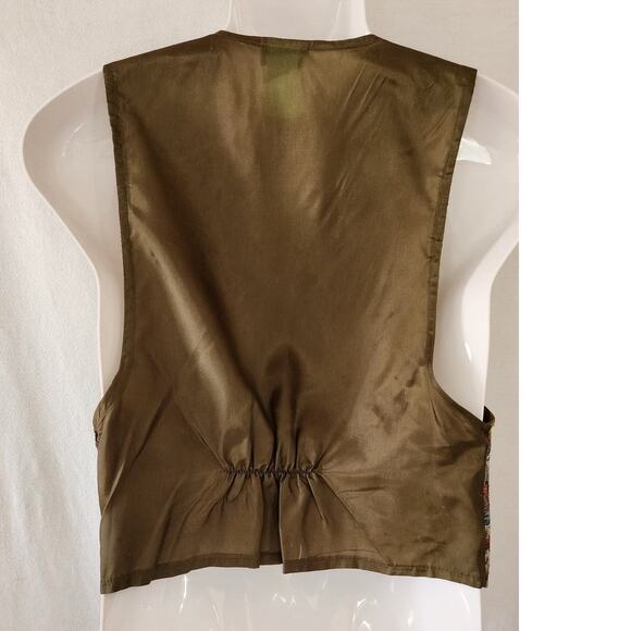 Backroad Blues Vtg Tapestry Novelty Print Bass Fly Fishing Tapestry Vest W Small - Picture 2 of 8